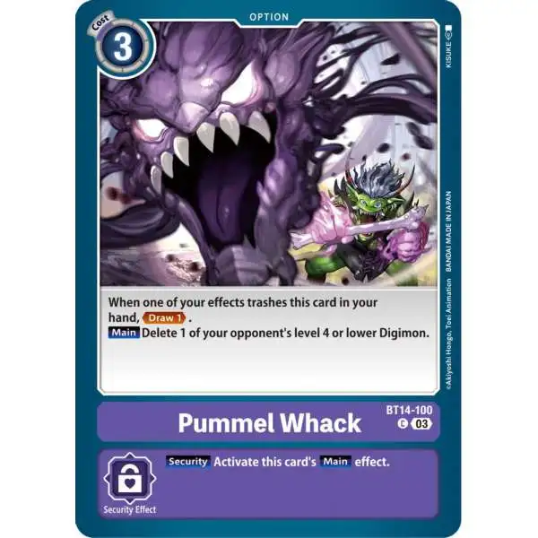 Digimon Trading Card Game Blast Ace Common Pummel Whack BT14-100