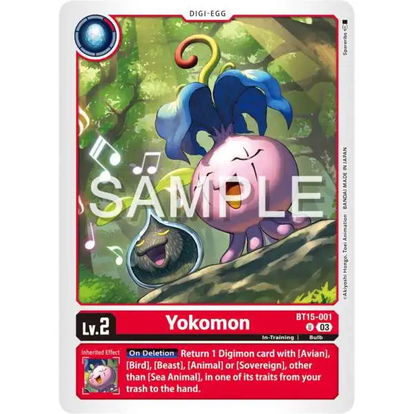 Digimon Exceed Apocalypse Uncommon Yokomon BT15-001