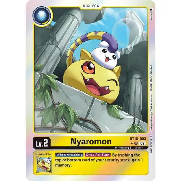 Digimon Exceed Apocalypse Uncommon Nyaromon BT15-003 [Promo Pack]
