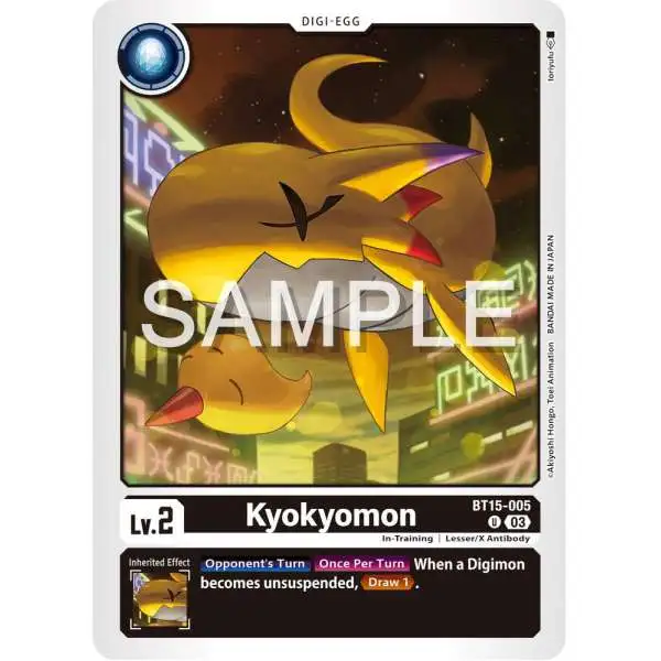 Digimon Exceed Apocalypse Uncommon Kyokyomon BT15-005