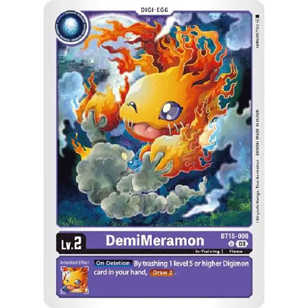 Digimon Trading Card Game Exceed Apocalypse Uncommon DemiMeramon BT15-006