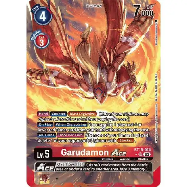 Digimon Exceed Apocalypse Super Rare Garudamon Ace BT15-014 [Alternate Art]