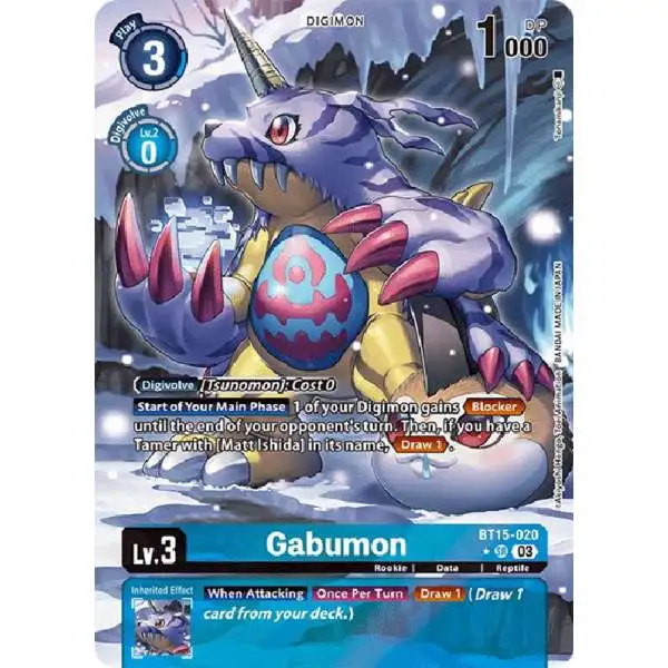 Digimon Exceed Apocalypse Super Rare Gabumon BT15-020 [Alternate Art]