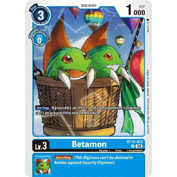 Digimon Trading Card Game Exceed Apocalypse Common Betamon BT15-022