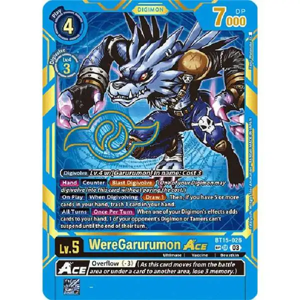 Digimon Exceed Apocalypse Special Rare WereGarurumon Ace BT15-026 [Special Rare]