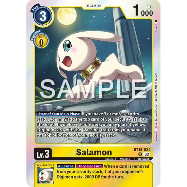Digimon Trading Card Game Exceed Apocalypse Rare Salamon BT15-034