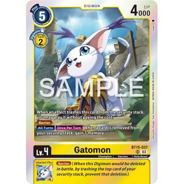 Digimon Exceed Apocalypse Super Rare Gatomon BT15-037