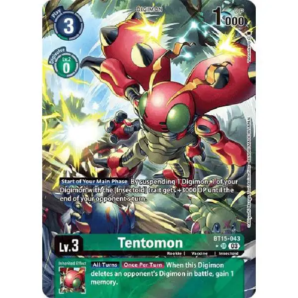 Digimon Exceed Apocalypse Super Rare Tentomon BT15-043 [Alternate Art]