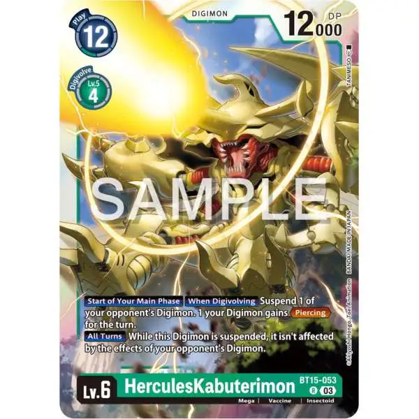 Digimon Exceed Apocalypse Rare HerculesKabuterimon BT15-053