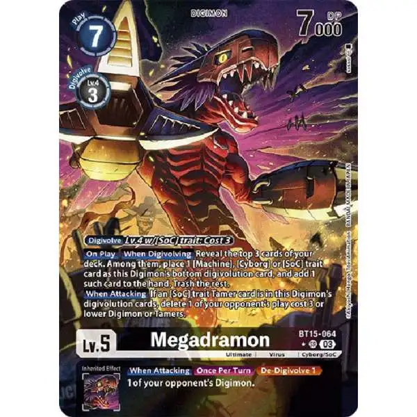 Digimon Exceed Apocalypse Super Rare Megadramon BT15-064 [Alternate Art]