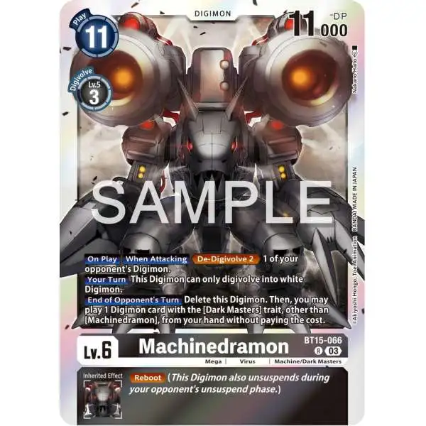 Digimon Trading Card Game Exceed Apocalypse Rare Machinedramon BT15-066