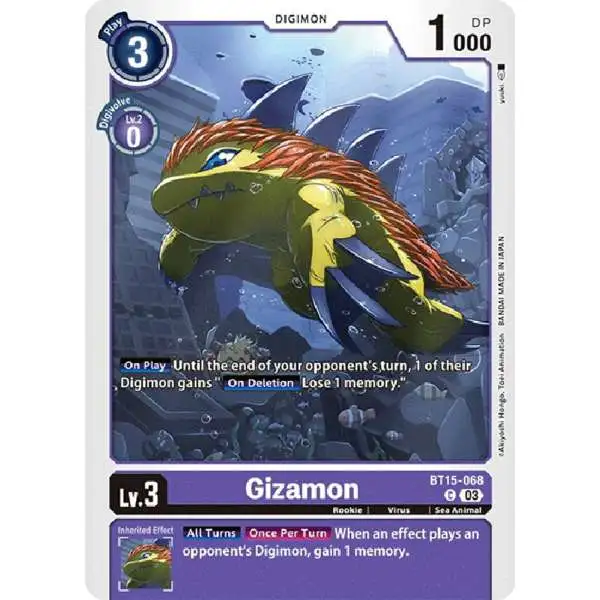 Digimon Exceed Apocalypse Common Gizamon BT15-068