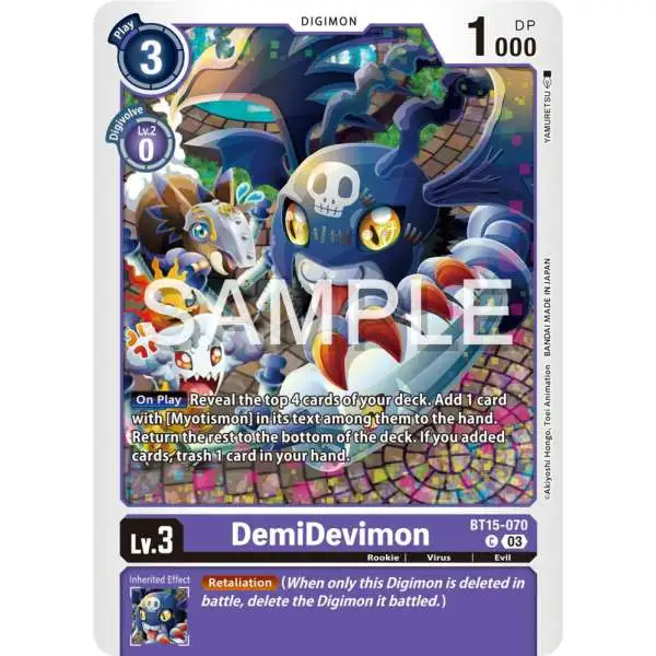 Digimon Exceed Apocalypse Common DemiDevimon BT15-070
