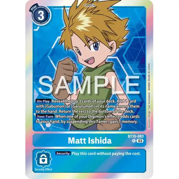 Digimon Trading Card Game Exceed Apocalypse Rare Matt Ishida BT15-083