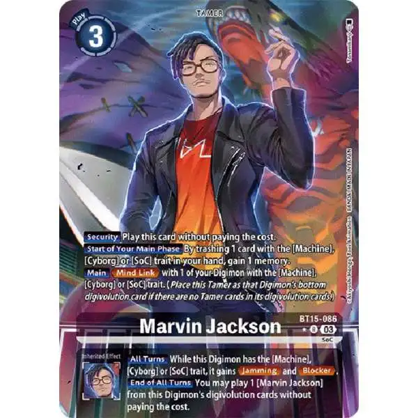 Digimon Trading Card Game Exceed Apocalypse Rare Marvin Jackson BT15-086 [Alternate Art]