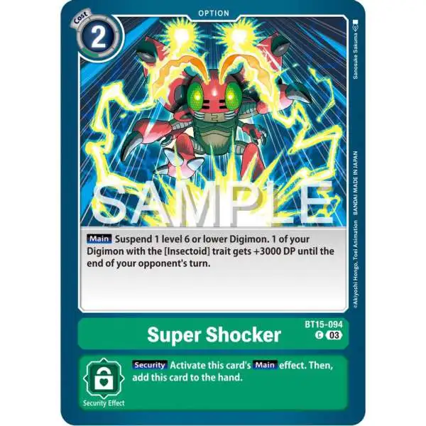 Digimon Exceed Apocalypse Common Super Shocker BT15-094
