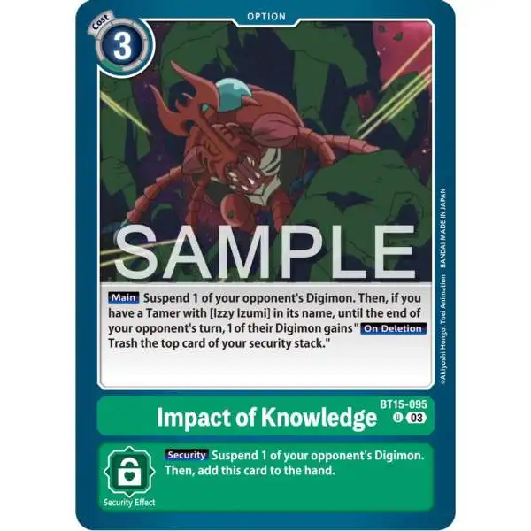 Digimon Exceed Apocalypse Uncommon Impact of Knowledge BT15-095
