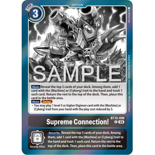 Digimon Trading Card Game Exceed Apocalypse Rare Supreme Connection! BT15-096