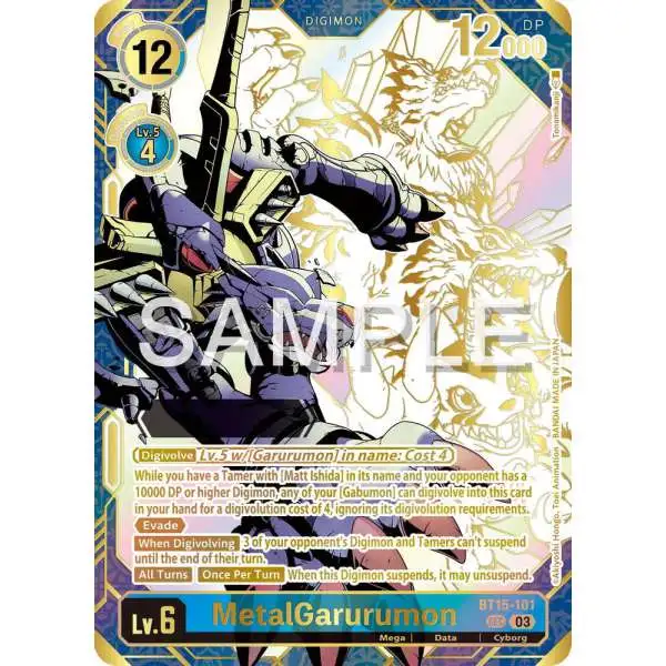 Digimon Trading Card Game Release Special Booster 2.5 Secret Rare MetalGarurumon BT15-101 [Rare Pull]