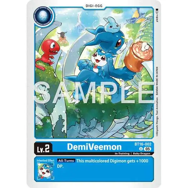 Trading Card Game Advanced Booster Digimon Generation Uncommon DemiVeemon BT16-002 [Reprint]
