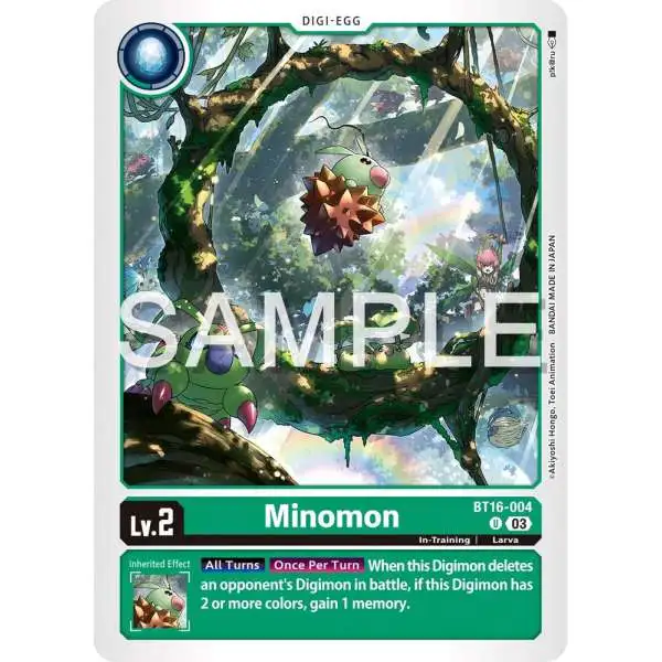 Digimon Trading Card Game Beginning Observer Uncommon Minomon BT16-004