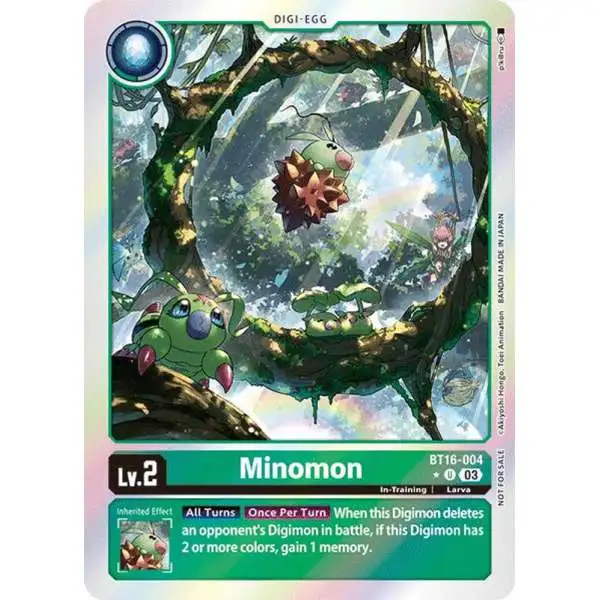 Digimon Trading Card Game Beginning Observer Uncommon Minomon BT16-004 [Box Promotion Pack: Beginning Observer]