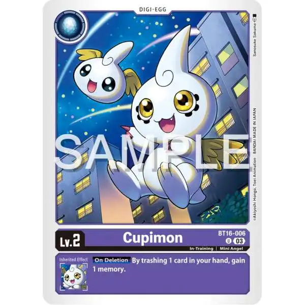 Digimon Trading Card Game Beginning Observer Uncommon Cupimon BT16-006