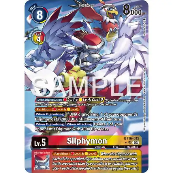Digimon Trading Card Game Beginning Observer Super Rare Silphymon BT16-012 [Alternate Art]