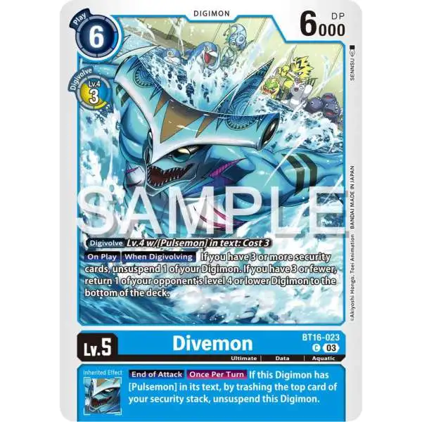 Digimon Trading Card Game Beginning Observer Common Divemon BT16-023