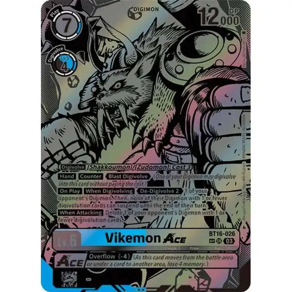 Digimon Trading Card Game Beginning Observer Super Rare Vikemon Ace BT16-026 [Textured]