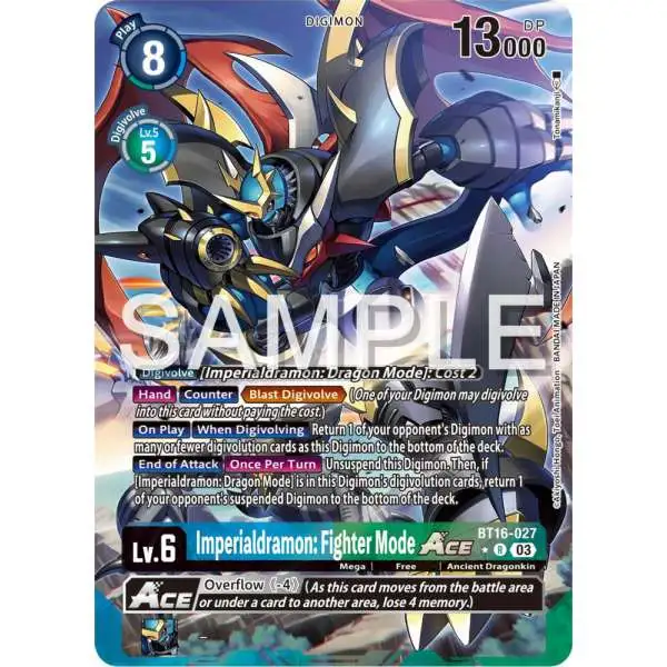 Digimon Trading Card Game Beginning Observer Rare Imperialdramon: Fighter Mode Ace BT16-027 [Alternate Art]
