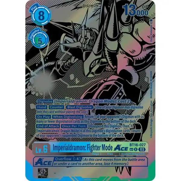 Digimon Trading Card Game Beginning Observer Rare Imperialdramon: Fighter Mode Ace BT16-027 [Textured]