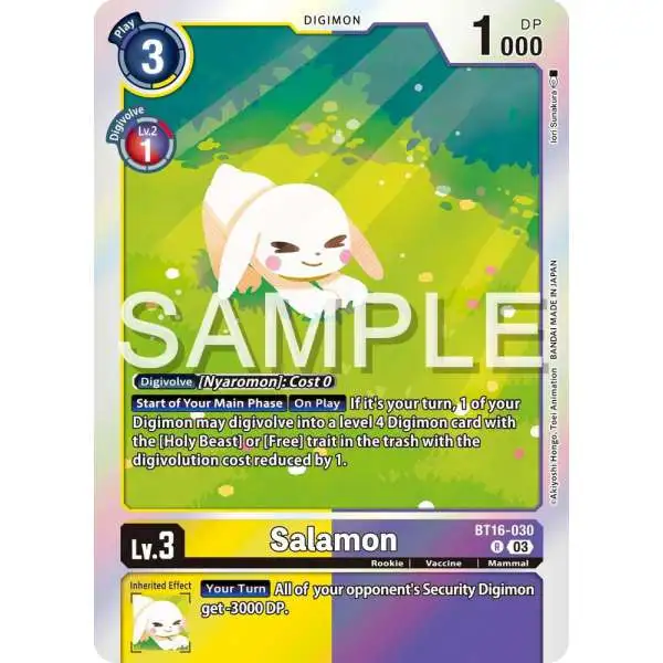 Digimon Trading Card Game Beginning Observer Rare Salamon BT16-030