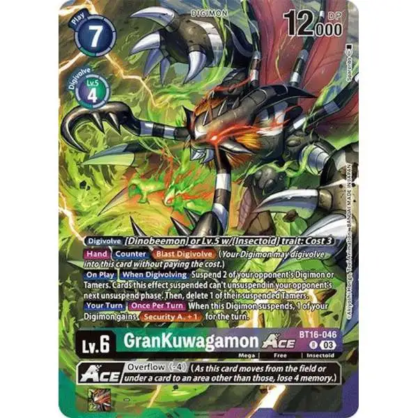 Digimon Trading Card Game Special Limited Set Rare GranKuwagamon ACE BT16-046 [Alternate Art]