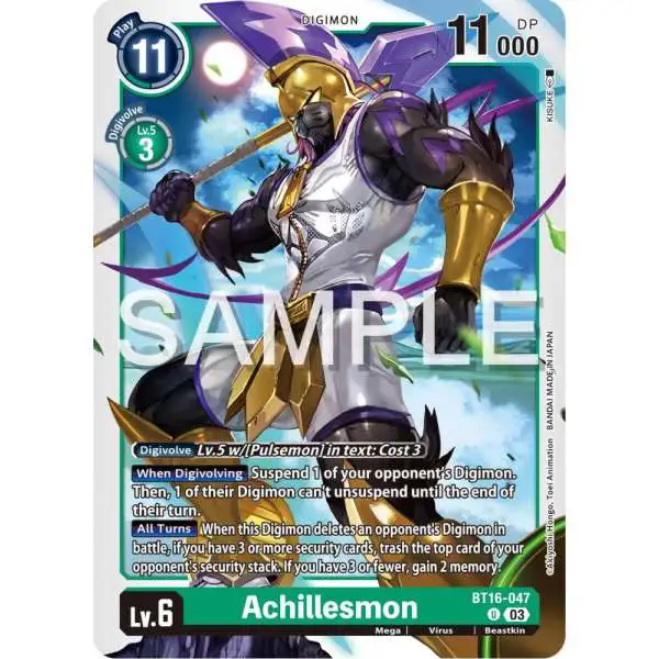 Digimon Trading Card Game Beginning Observer Uncommon Achillesmon BT16-047