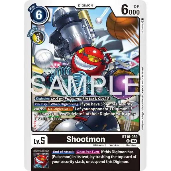 Digimon Trading Card Game Beginning Observer Common Shootmon BT16-059