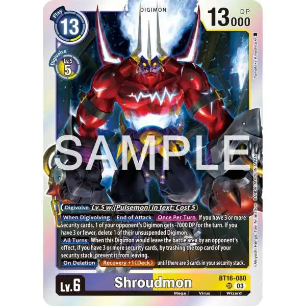 Digimon Trading Card Game Beginning Observer Super Rare Shroudmon BT16-080