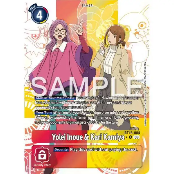 Digimon Trading Card Game Beginning Observer Rare Yolei Inoue &amp; Kari Kamiya BT16-084 [Alternate Art]