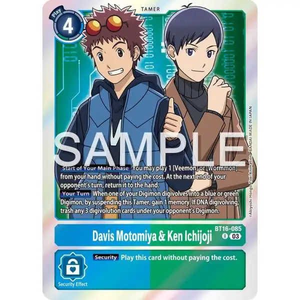 Digimon Trading Card Game Beginning Observer Rare Davis Motomiya &amp; Ken Ichijoji BT16-085