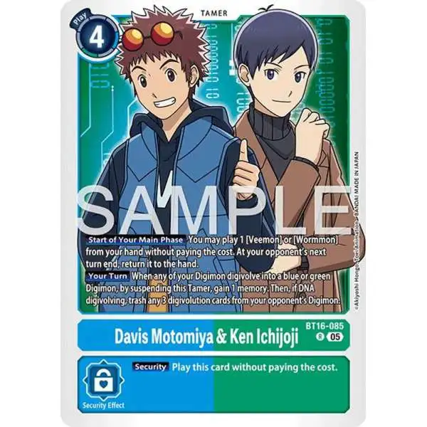 Trading Card Game Advanced Booster Digimon Generation Rare Davis Motomiya &amp; Ken Ichijoji BT16-085 [Reprint]