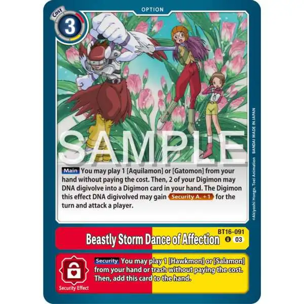 Digimon Trading Card Game Beginning Observer Uncommon Beastly Storm Dance of Affection BT16-091