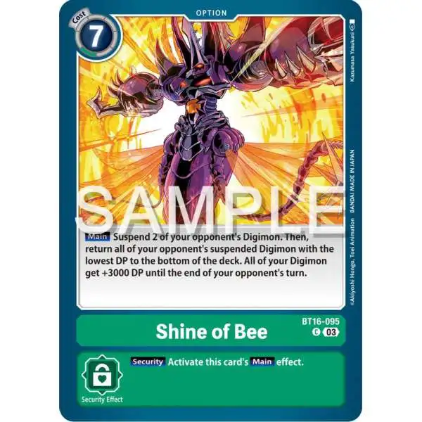 Digimon Trading Card Game Beginning Observer Common Shine of Bee BT16-095