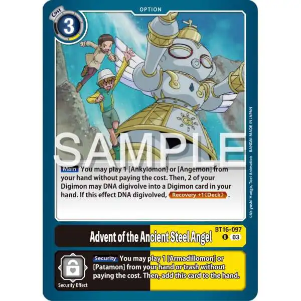 Digimon Trading Card Game Beginning Observer Uncommon Advent of the Ancient Steel Angel BT16-097