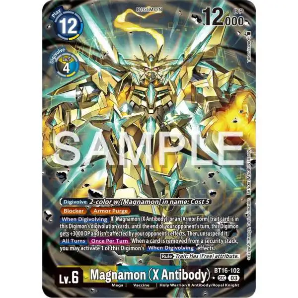 Digimon Trading Card Game Beginning Observer Secret Rare Magnamon (X Antibody) BT16-102 [2]