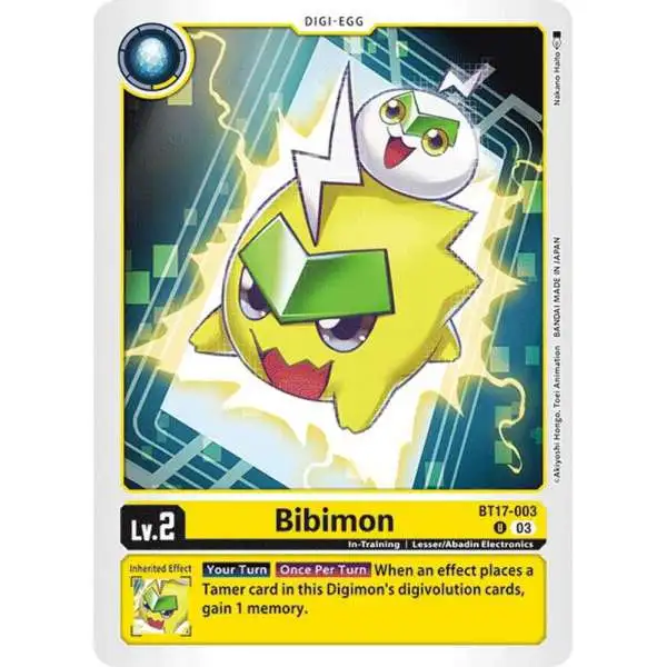 Digimon Trading Card Game Secret Crisis Uncommon Bibimon BT17-003