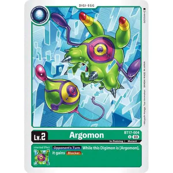 Digimon Trading Card Game Secret Crisis Uncommon Argomon BT17-004