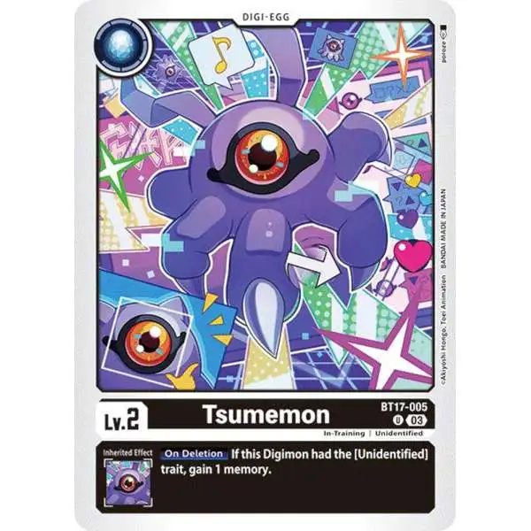 Digimon Trading Card Game Secret Crisis Uncommon Tsumemon BT17-005