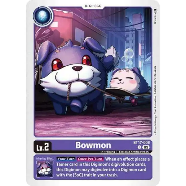 Digimon Trading Card Game Secret Crisis Uncommon Bowmon BT17-006