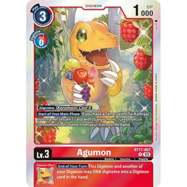 Digimon Trading Card Game Secret Crisis Rare Agumon BT17-007