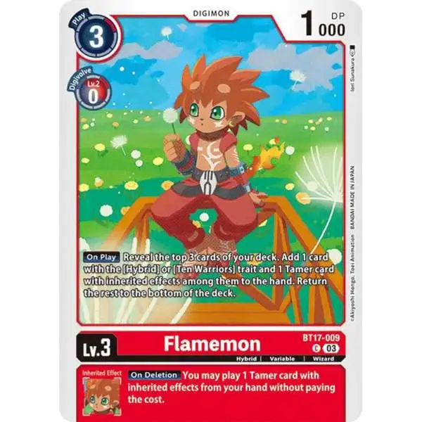 Digimon Trading Card Game Secret Crisis Common Flamemon BT17-009